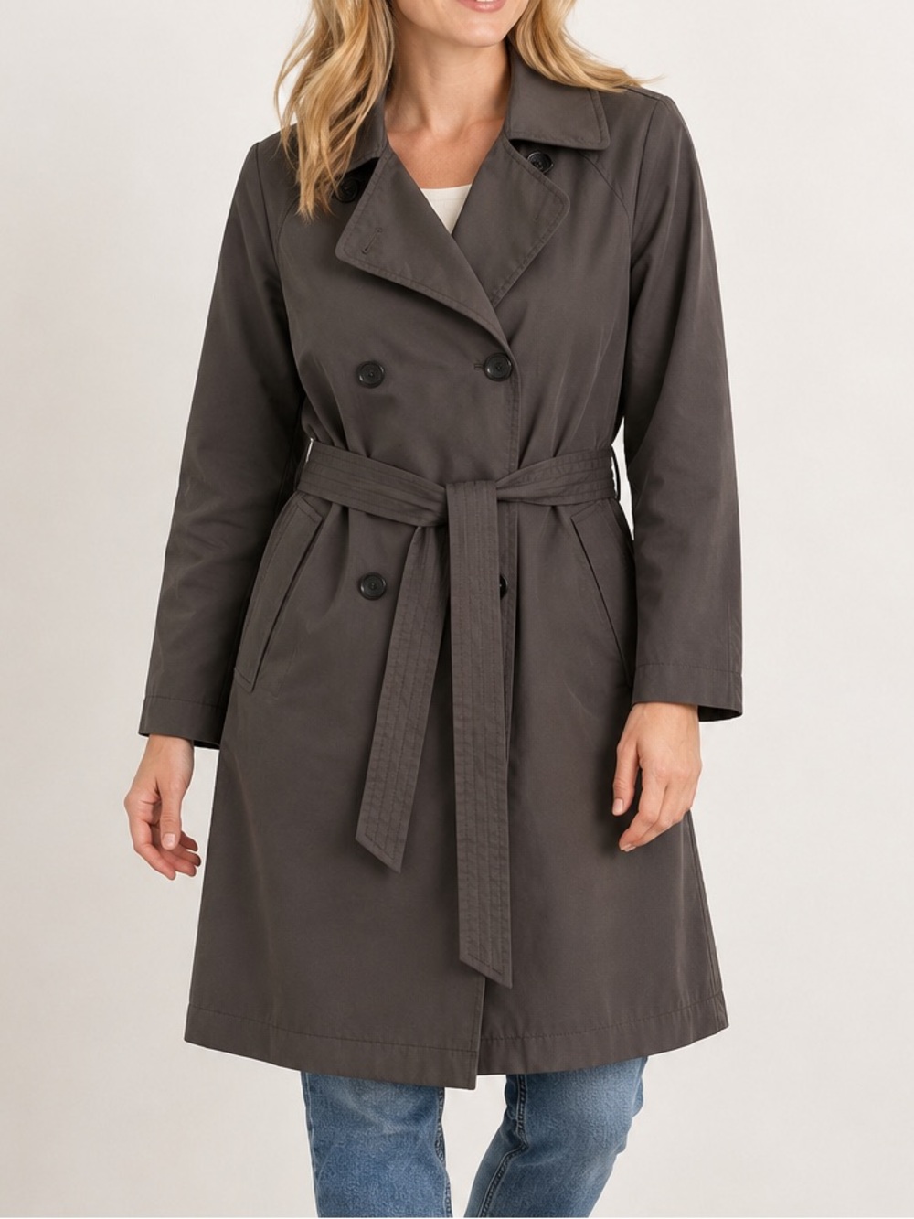 Old Navy Water Resistant Trench Coat Jacket in Panther Women’s Medium Raincoat
